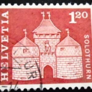 Selo postal da Suiça de 1960 Basel Gate in Solothurn U