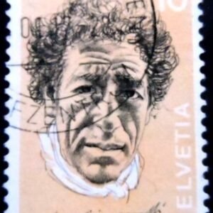 Selo postal da Suiça de 1972 Alberto Giacometti U