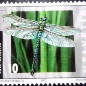 Selo postal da Suiça de 2002 Blue Emperor Dragonfly U