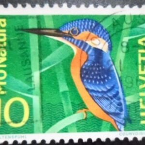 Selo postal da Suiça de 1966 Common Kingfisher U