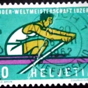 Selo postal da Suiça de 1962 Rower U