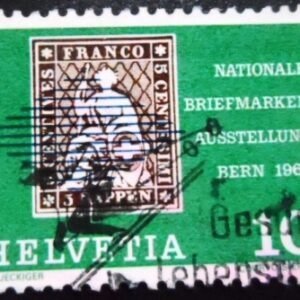 Selo postal da Suiça de 1965 Swiss Stamp Mi:CH 16 with Postmark U