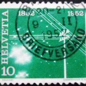 Selo postal da Suiça de 1952 Symbol: Telephony U