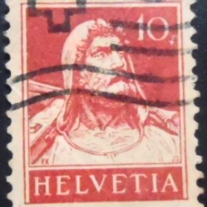 Selo postal da Suiça de 1914 William Tell U sev red