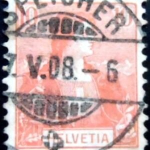 Remover termo: Selo postal da Suiça de 1907 Helvetia 10 U Selo postal da Suiça de 1907 Helvetia 10 U