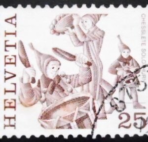 Selo postal da Suiça de 1984 Chesslete Solothurn U