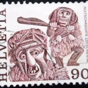 Selo postal da Suiça de 1977 Roitschäggätä Lötschental U
