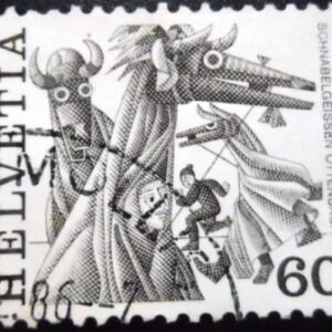 Selo postal da Suiça de 1984 Schnabelgeissen Ottenbach U