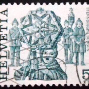 Selo postal da Suiça de 1977 Star Singer Bergün U sev