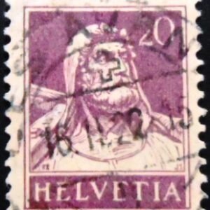 Selo postal da Suiça de 1921 William Tell 20 U sev