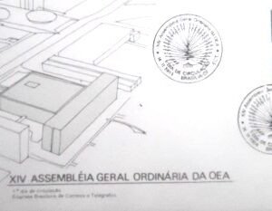 FDC Oficial nº 343 de 1984 Assembleia da OEA DF 9653