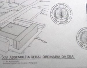 FDC Oficial nº 343 de 1984 Assembleia da OEA DF 6549