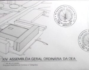 FDC Oficial nº 343 de 1984 Assembleia da OEA DF 6206
