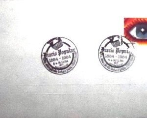 Envelope Comemorativo de 1984 Diário Popular EC