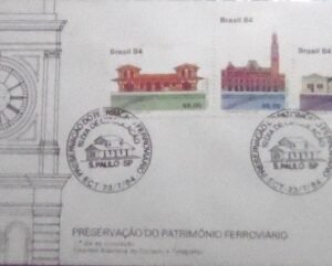 FDC oficial nº 333 de 1984 Patrimônio Ferroviário SP 14532