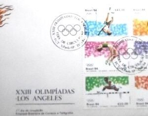 FDC oficial nº 321 de 1984 Olimpíadas de Los Angeles SP 23555