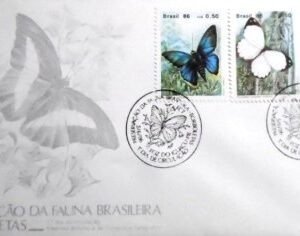 FDC oficial nº 395 de 1986 Borboletas PR 35209