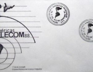 FDC Oficial nº 446 de 1988 Américas Telecom.88 RJ 45560