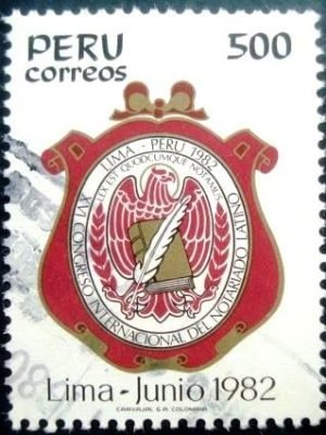 Selo postal do Peru de 1982 Congress of Latin Notaries Lima