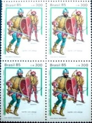 Quadra postal do Brasil de 1985 Capitão e Besteira