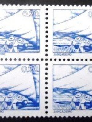 Quadra de selos postais do Brasil de 1979 Jangadeiro N QD