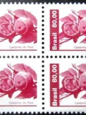 Quadra de selos postais do Brasil de 1984 Castanha do Pará N QD