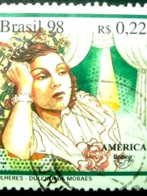 Selo postal do Brasil de 1998 Dulcina de Moraes U