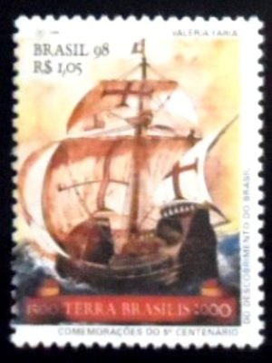 Selo postal do Brasil de 1998 Caravela M