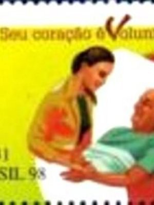 Selo postal do Brasil de 1998 Enfermo N