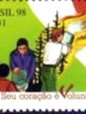 Selo postal do Brasil de 1998 Homem e Fogo M