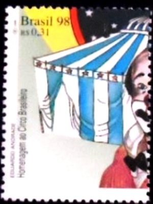 Selo postal do Brasil de 1998 Palhaço e Circo 1 M