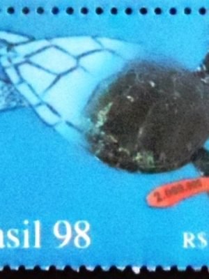 Selo postal do Brasil de 1998 Tartaruga M
