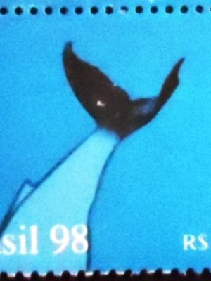 Selo postal do Brasil de 1998 Baleia M