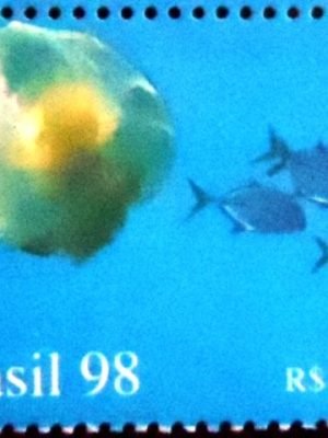 Selo postal do Brasil de 1998 Submarine Fish M