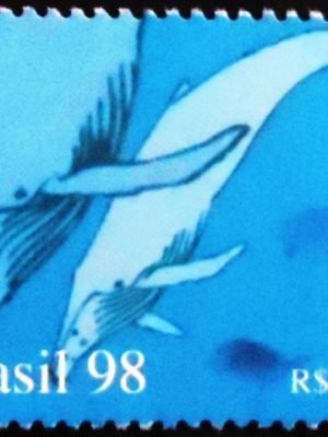 Selo postal do Brasil de 1998 Baleia Jubarte M