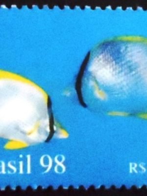 Selo postal do Brasil de 1998 Peixes Meia-lua M
