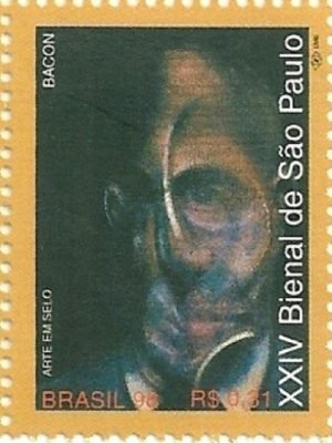 Selo postal do Brasil de 1998 Pintura de Bacon M