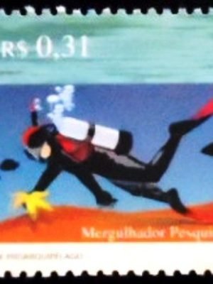 Selo postal do Brasil de 1999 Mergulhador M
