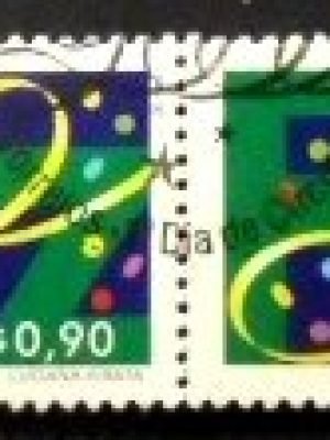 Par de selos postais do Brasil de 2000 Feliz 2000 MCC