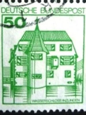 Selo postal da Alemanha de 1980 Inzlingen Moated Castle