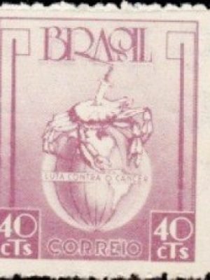 Selo postal do Brasil de 1948 Campanha Contra Câncer - C 241 N