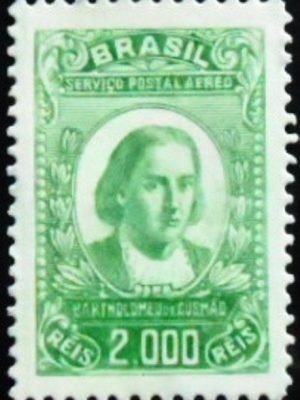 Selo postal do Brasil de 1934 Bartholomeo de Gusmão N