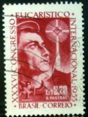 Selo postal comemorativo do Brasil de 1955 - C 366 U