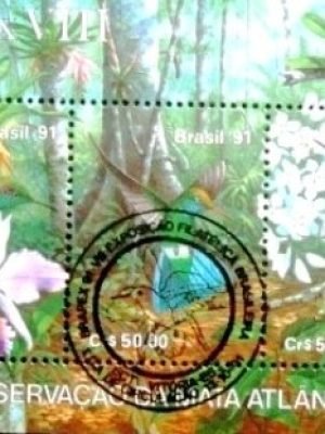 Bloco postal do Brasil de 1991 LUBRAPEX 91 MCC