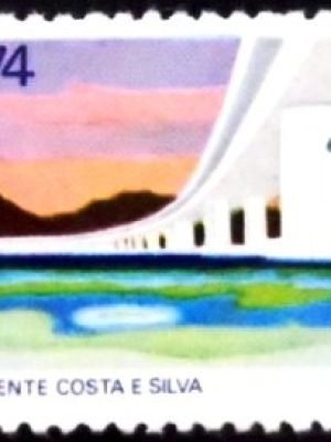 Selo postal do Brasil de 1974 Ponte Rio-Niterói M