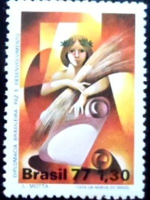 Selo postal do Brasil de 1977 Diplomacia Brasileira N