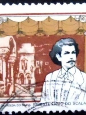 Selo postal do Brasil de 1978 Carlos Gomes U