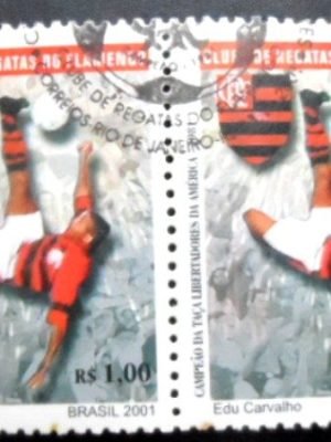 Par de selos postais do Brasil de 2001 Clube de Regatas do Flamengo MCC