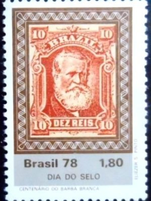 Selo postal do Brasil de 1978 Barba Branca 10 N