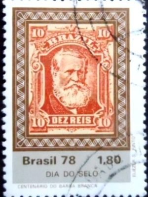 Selo postal do Brasil de 1978 Barba Branca 10 U